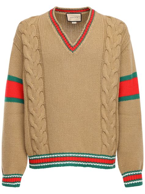 green red and white sweater expensive gucci|Gucci sweater on blackish.